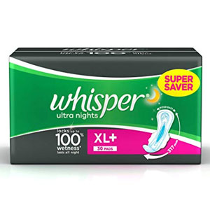 Whisper Ultra Nights XL+ 30 Pads1PKT