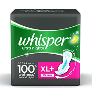 Whisper Ultra Nights XL+ 15 Pads1PKT